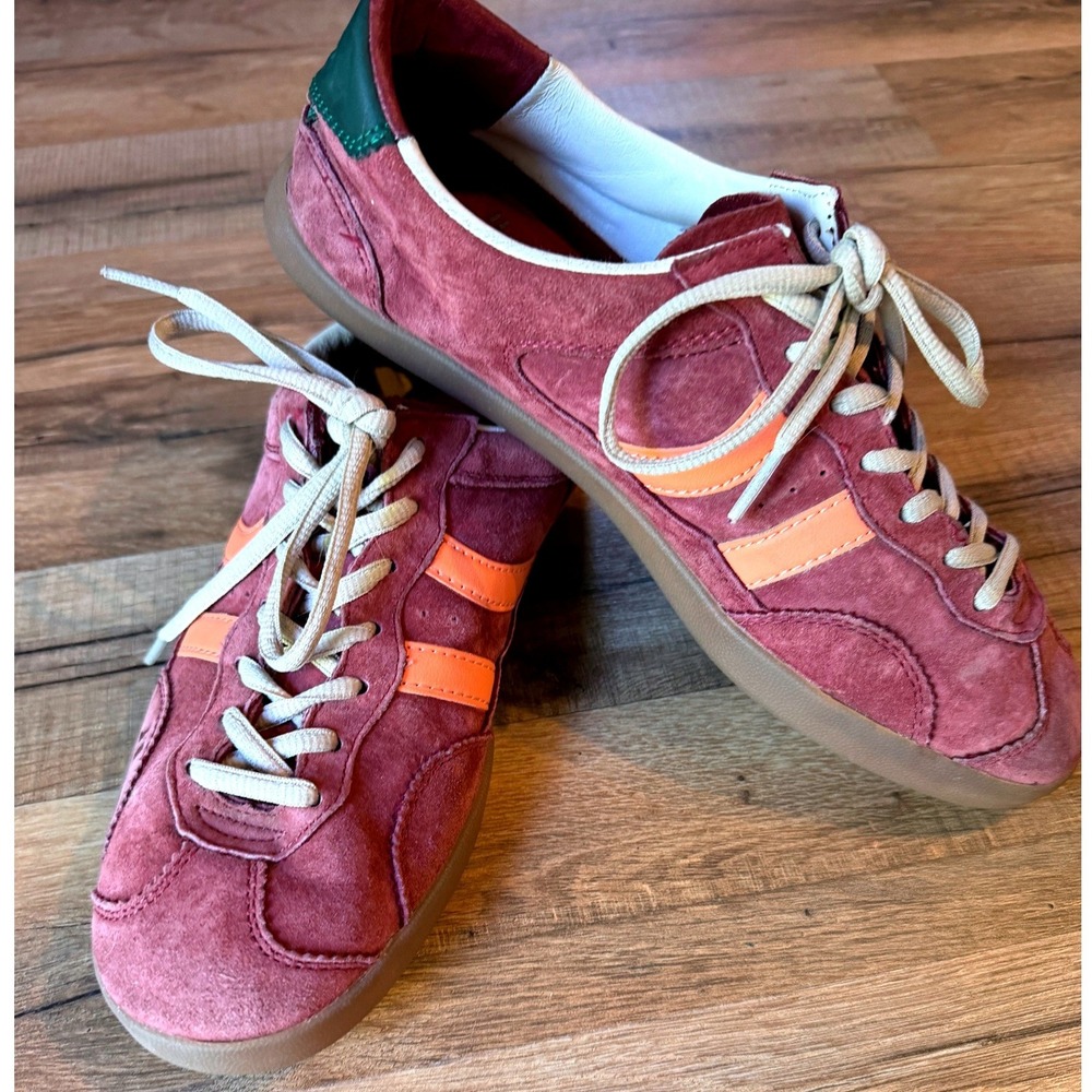 Coolway Kizuna Suede Sneakers Burgundy Orange Low Top Retro Terrace Trainers 11